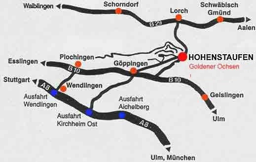 Anfahrt Goldener Ochsen Goeppingen Hohenstaufen